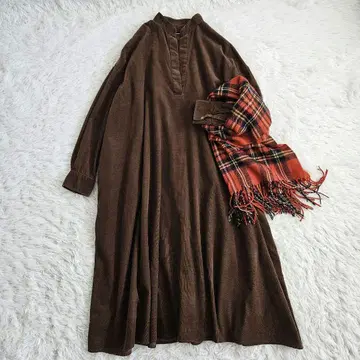 저널 스탠다드 코듀로이 셔츠 원피스 브라운