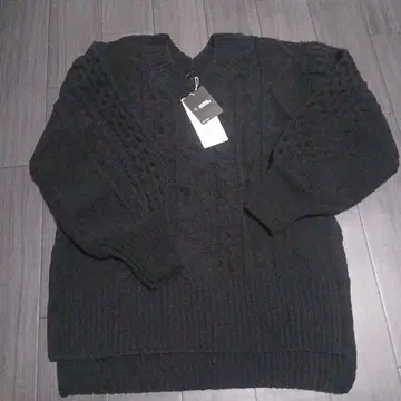 AZUL by moussy 블랙 V넥 스웨터 S