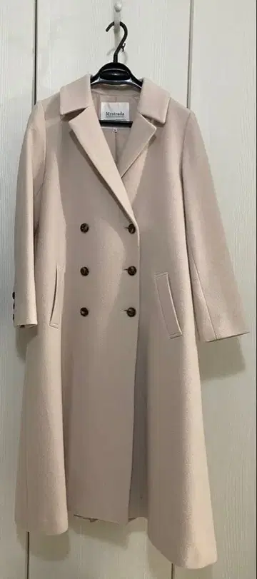 Mystrada 마이 스트라다 백 볼륨 코트 핑크 베이지