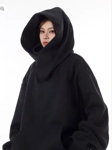 터틀넥 스웨트 후디