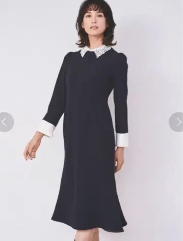 CELFORD 자수 타이트 원피스 카라 32