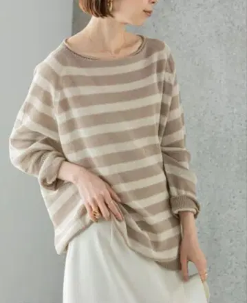 NOBLE 페이퍼얀 보더 풀오버