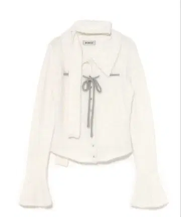 BUBBLES 샤기 니트 셔츠 화이트