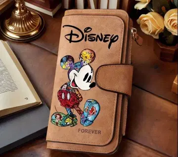 미키마우스 롱 지갑 브라운 미사용 새상품