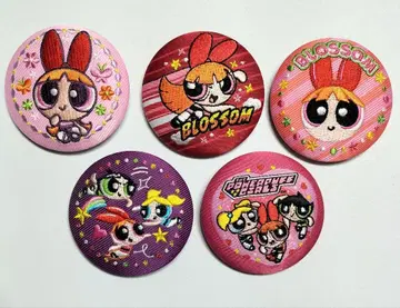 파워퍼프걸스 자수 캔뱃지 5개 세트 블라썸 전체 새상품