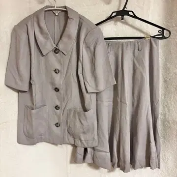 Leilian 레리안 셋업 셔츠 스커트 반팔 그레이 9호