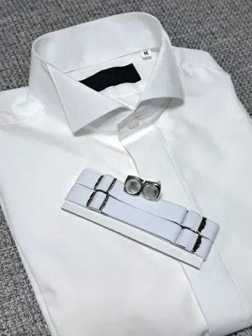 MAZZO 신랑 윙카라 셔츠 M 사이즈 커프스 포함