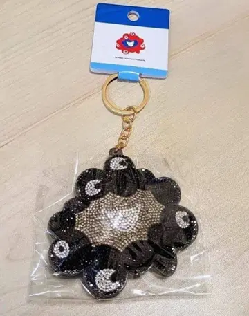 오사카 만박 블랙 미야쿠미야쿠 큐빅 마스코트 키링 반짝이