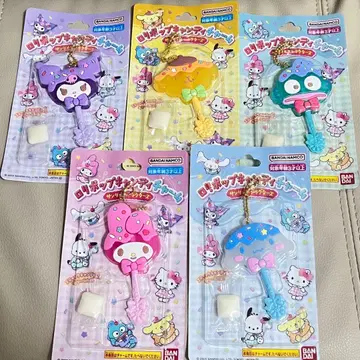 [ 럭셔리 덤 포함 ] 산리오 롤리팝 캔디 참 5종 세트