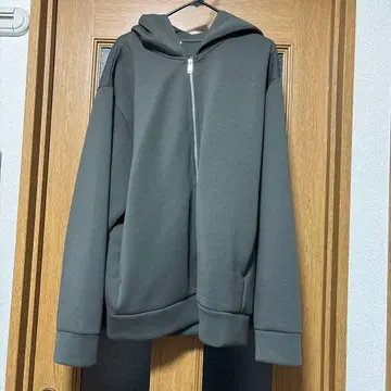 다크 그레이 풀 집업 후드 부착 후드티