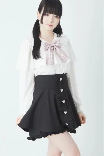 Ank Rouge 뒤 Big 리본 프릴 치마바지