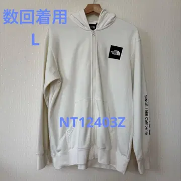 THE NORTH FACE 메시지 로고 후드티 화이트 남성용 L