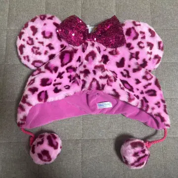 미니 팬캡 핑크 레오파드 무늬 택 포함 새상품