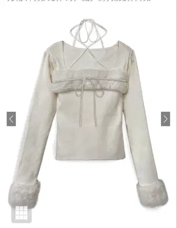 GRL 퍼 홀터넥 리본 니트탑[ru1387]