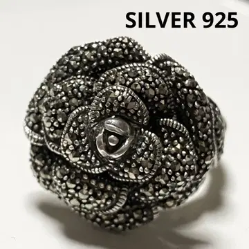 SILVER 925 실버 반지 반지 마카사이트 장미 14호