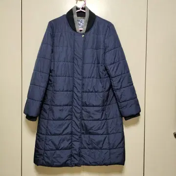 준코 시마다 PART2 충전솜 퀼트 코트 9 네이비 컬러