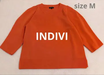 [ 새상품급 ] INDIVI 7부 소매 니트 브래드 오렌지 /38(M)