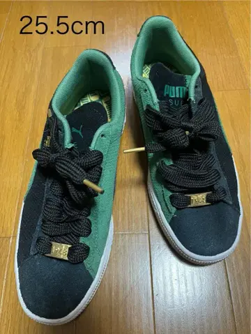 PUMA 스니커즈 스웨이드 25.5cm 블랙/그린