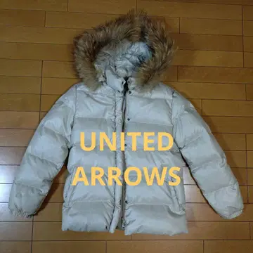 UNITED ARROWS / 후드 부착 다운 자켓 베이지