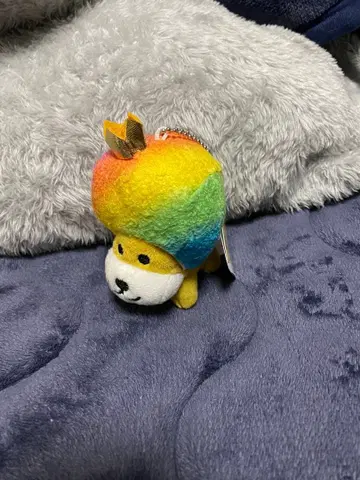 산엑스 올스타즈 반짝이는 왕관 마스코트 키체인 아프로견