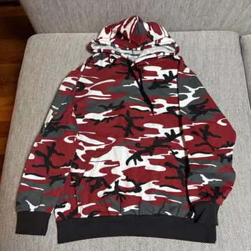 미사용 ROTHCO 로스코 후드티 남성용 속기모 레드 카모 파키스탄 제조