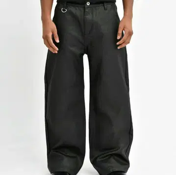 Stacked Oil Coating Loose Fit Pants