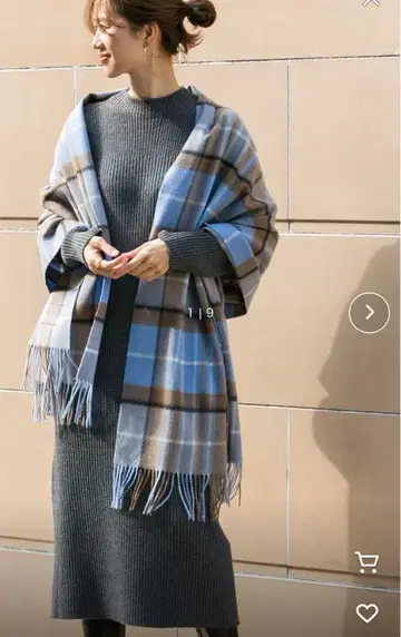 어반 리서치 도어스 니트 원피스 차콜 그레이 하이넥