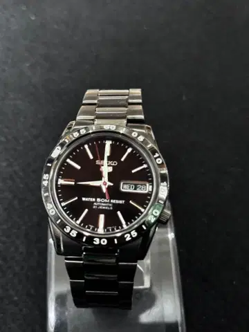 SEIKO 5 자동 와인딩 손목시계 블랙