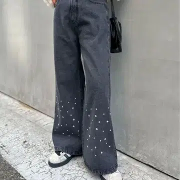 CIAOPANIC 펄 데미지 플레어 데님 팬츠