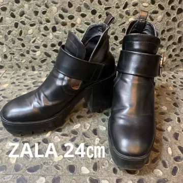 ZARA 트랙 밑창 부츠 통굽 와이드 힐 블랙 16일(화)까지