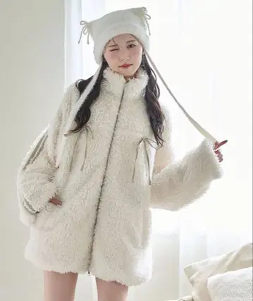 NICE CLAUP 리본 보아 블루종