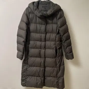 UNIQLO 후드 부착 롱 다운 자켓 M 짙은 갈색