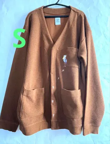 graniph 그라니프 하마키비로코 새 자수 브라운 V넥 가디건