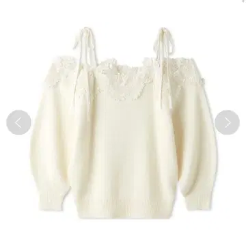 snidel 레이스 트리밍 니트 풀오버