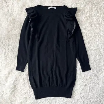 sacai luck 사카이럭 니트 원피스 프릴 블랙 튜닉