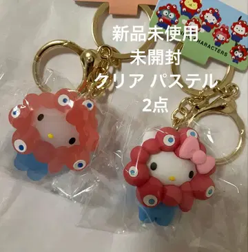 [ 2세트 ] 산리오 입체 마스코트 클리어 파스텔 키티