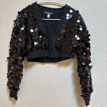 URBAN OUTFITTERS 스팽글 가디건 S 블랙