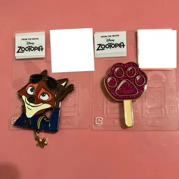새상품 주토피아 닉 브로치 세트 시마무라 디즈니