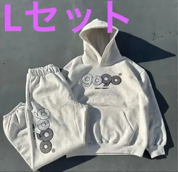 L 세트 그레이 후디 팬츠 셋업