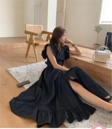 birthdaybash 백 리스 원피스 블랙