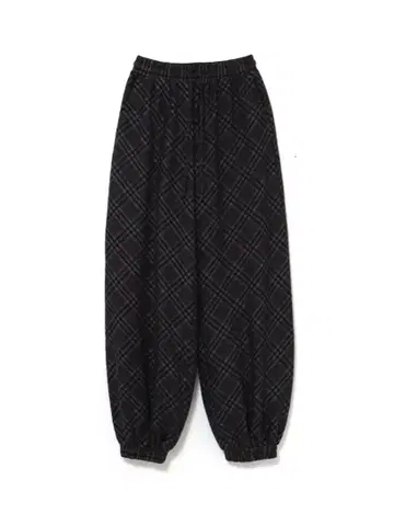 andmary Monica check loose pants black