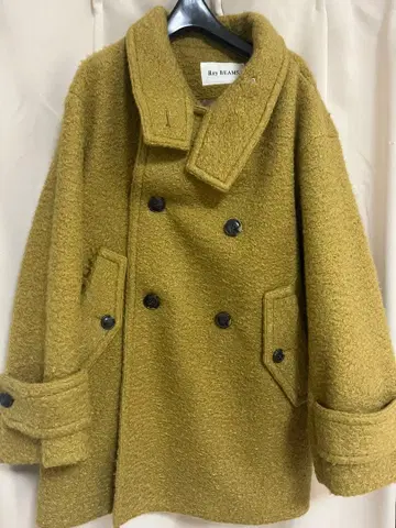 Ray BEAMS 루프 샤기 스탠드 카라 코트