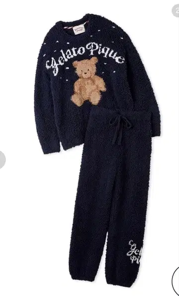 미사용 새상품 제라피케 젤라토 스노우 베어 자카드 풀오버&롱 팬츠