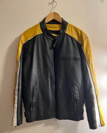 MAX RIDER 가죽 라이더 자켓 바이컬러