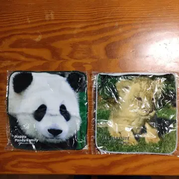 미사용 미개봉 어드벤처 월드 팬더 사자 아기 타월 손수건