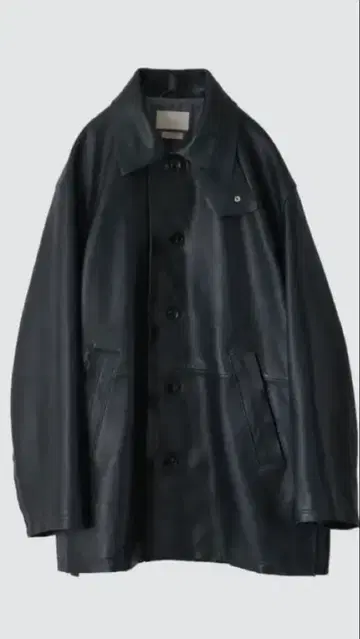 YOKE Cut-Off Leather Car Coat DEEP GREEN