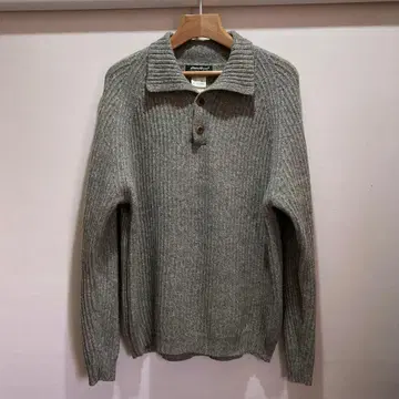 Eddie Bauer 라무즈 울 카라 부착 스웨터 리브 니트