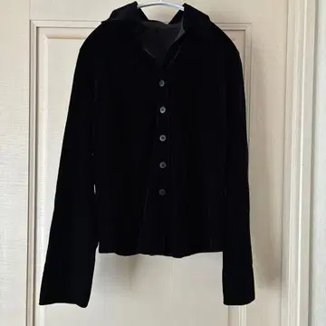 CHRISTIAN AUJARD 블랙 벨벳 긴팔 셔츠