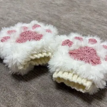 고양이 손 강아지 손 암워머 발바닥 디자인 퍼 장갑 어린이 손 작은 분용