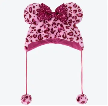 미니 레오파드 무늬 팬캡 핑크